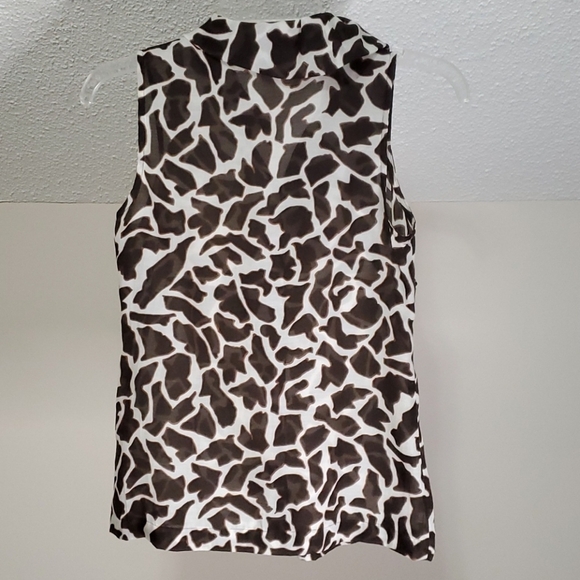 Ann Taylor blouse sz XXSP Petites sleeveless Animal Print 80s Edgy Classic - Picture 3 of 3